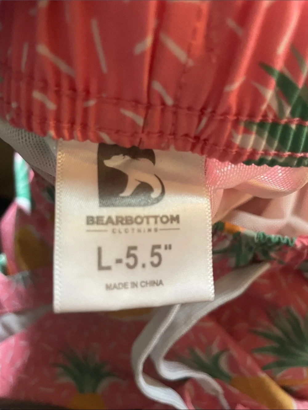 B3- Pink Pineapple Print Swim Shorts